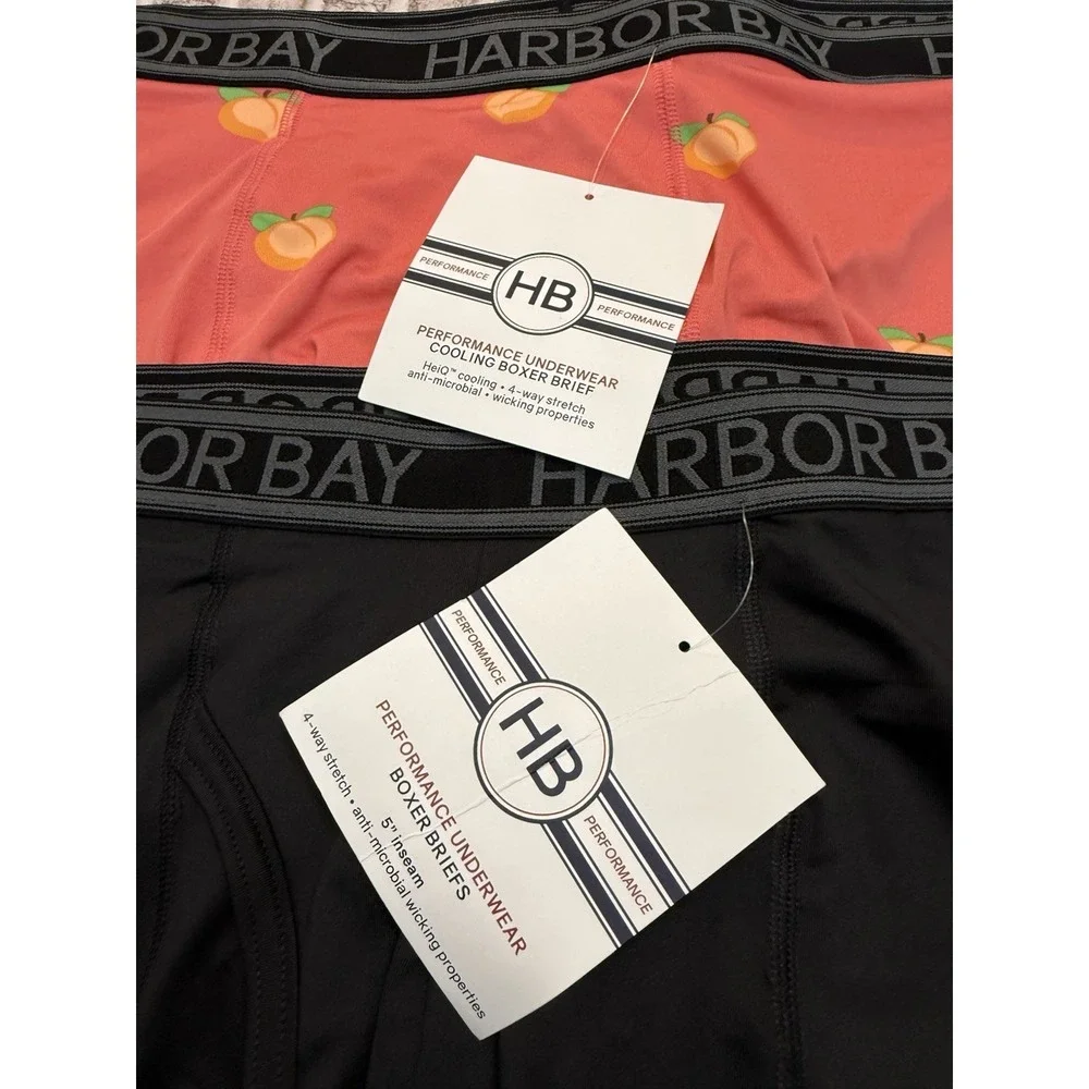 Harbor Bay 3XL Boxer Brief Performance Cooling Stretch Lot Of 2 New Tags Peach